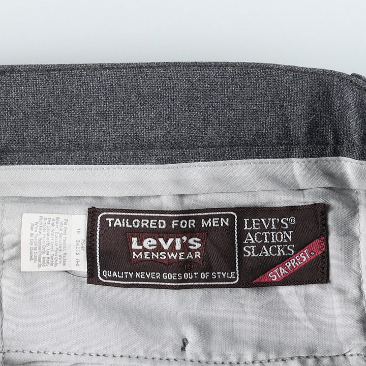 ~90'S Levi's ACTION SLACKS STA-PREST slacks pants, men's size W34 equivalent, vintage. unclear gray type Vintage Second Hand