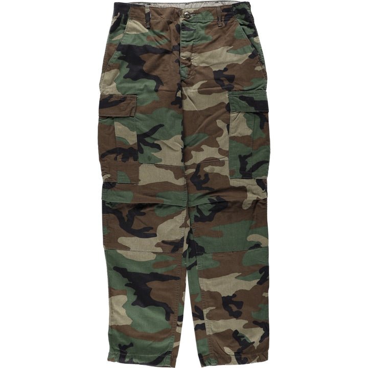 Authentic 1980'S US Military Camouflage Pattern Woodland Camo Military Cargo Pants Combat Pants Made in USA Small-Regular (Men's W31 equivalent) cotton Khaki type Vintage Second Hand