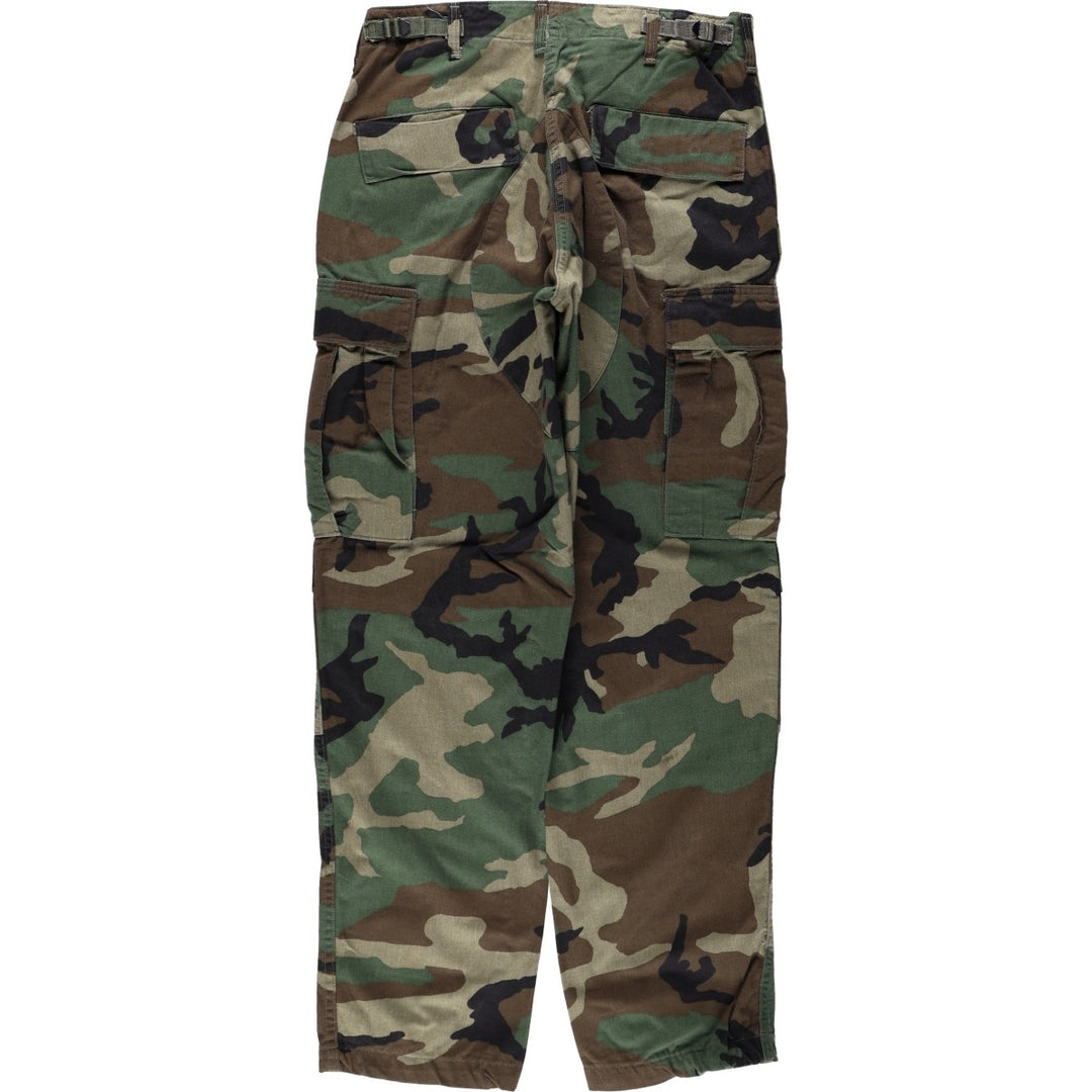 Authentic 1980'S US Military Camouflage Pattern Woodland Camo Military Cargo Pants Combat Pants Made in USA Small-Regular (Men's W31 equivalent) cotton Khaki type Vintage Second Hand
