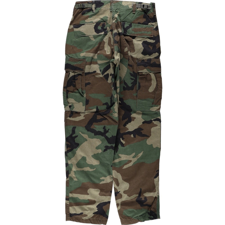 Authentic 1980'S US Military Camouflage Pattern Woodland Camo Military Cargo Pants Combat Pants Made in USA Small-Regular (Men's W31 equivalent) cotton Khaki type Vintage Second Hand