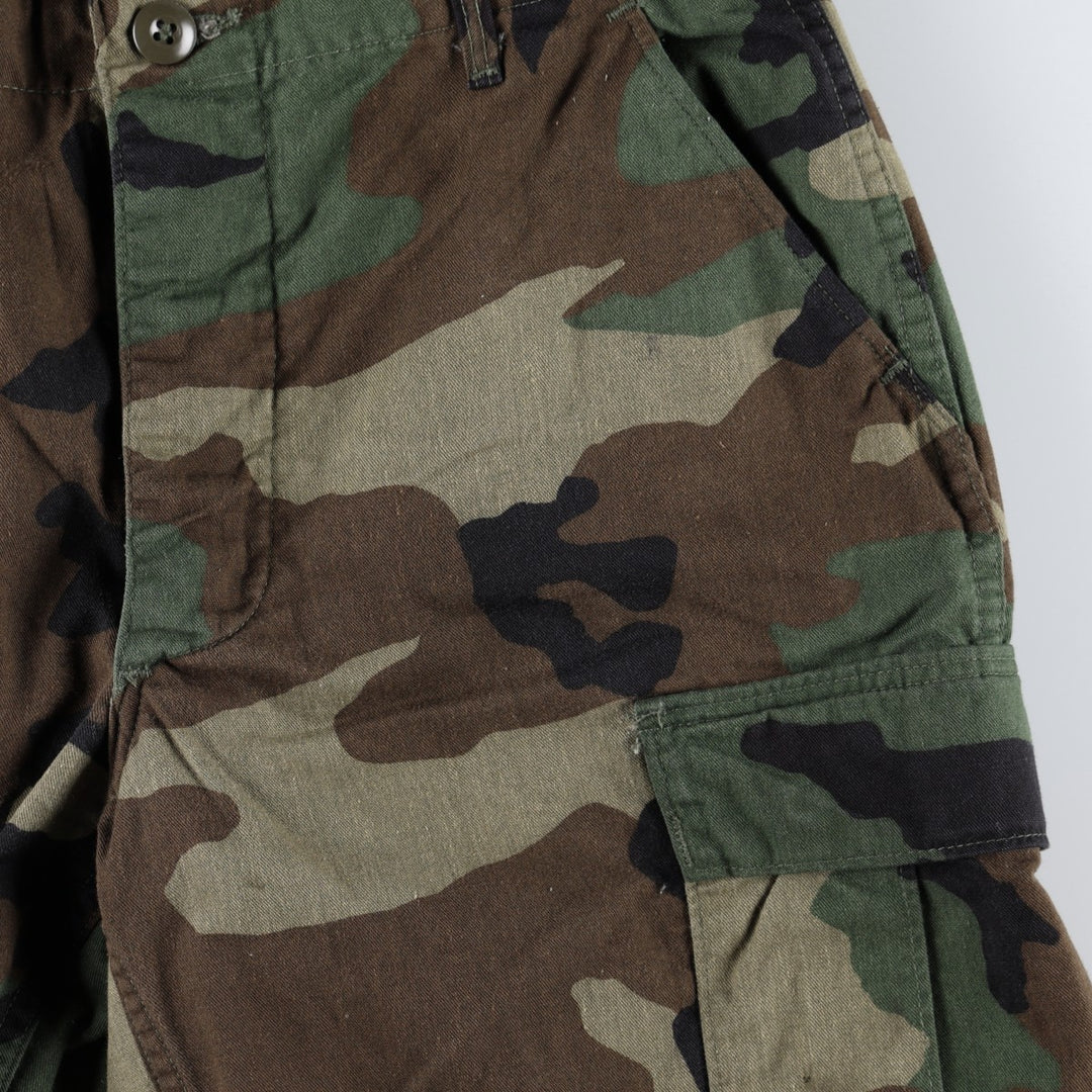 Authentic 1980'S US Military Camouflage Pattern Woodland Camo Military Cargo Pants Combat Pants Made in USA Small-Regular (Men's W31 equivalent) cotton Khaki type Vintage Second Hand