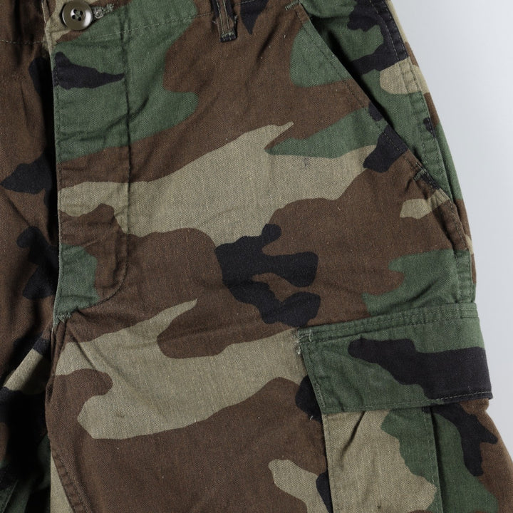 Authentic 1980'S US Military Camouflage Pattern Woodland Camo Military Cargo Pants Combat Pants Made in USA Small-Regular (Men's W31 equivalent) cotton Khaki type Vintage Second Hand