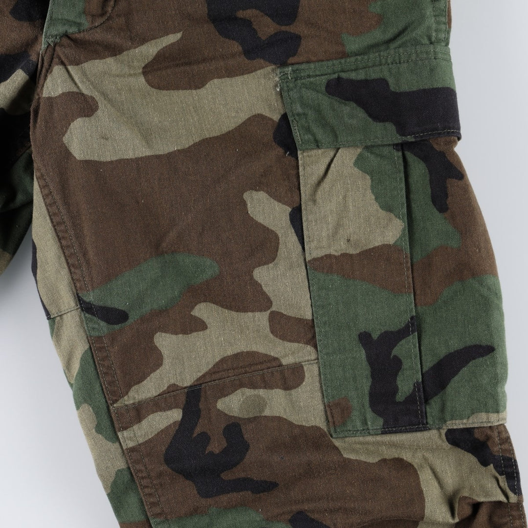 Authentic 1980'S US Military Camouflage Pattern Woodland Camo Military Cargo Pants Combat Pants Made in USA Small-Regular (Men's W31 equivalent) cotton Khaki type Vintage Second Hand