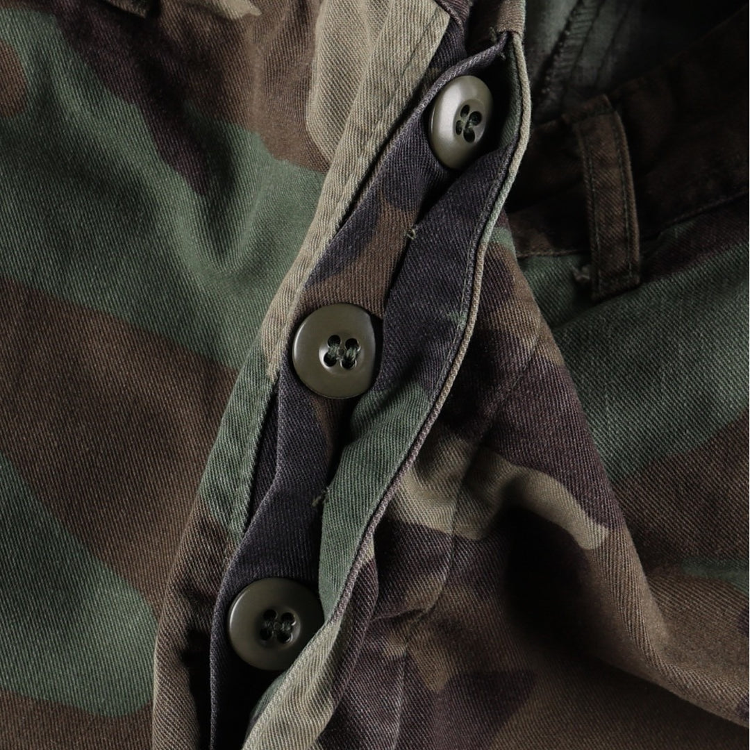 1990'S US Military Issue Camouflage Pattern Woodland Camo Military Cargo Pants Combat Pants Made in USA Small-Regular (Men's W30 equivalent) cotton Khaki type Vintage Second Hand