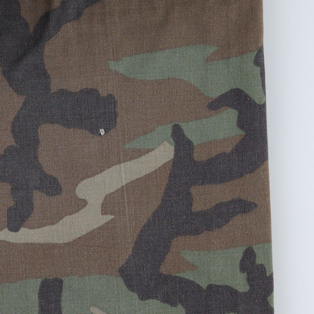 1980'S US Military Issue Woodland Camo Military Cargo Pants Combat Pants Made in USA MEDIUM-REGULAR Men's W35 equivalent cotton Khaki type Vintage Second Hand