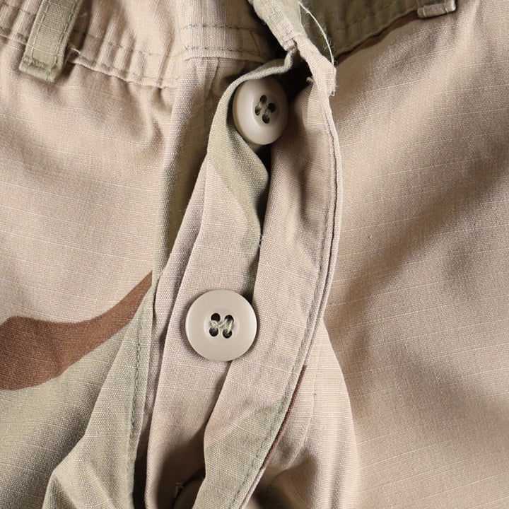 1990'S US Military Issue Camouflage Pattern 3C Desert Camo Ripstop Military Cargo Pants Combat Pants Made in USA Small-Long Nylon Beige type Vintage Second Hand
