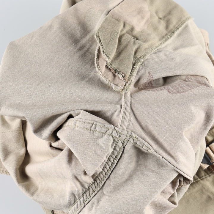 1990'S US Military Issue Camouflage Pattern 3C Desert Camo Ripstop Military Cargo Pants Combat Pants Made in USA Small-Long Nylon Beige type Vintage Second Hand