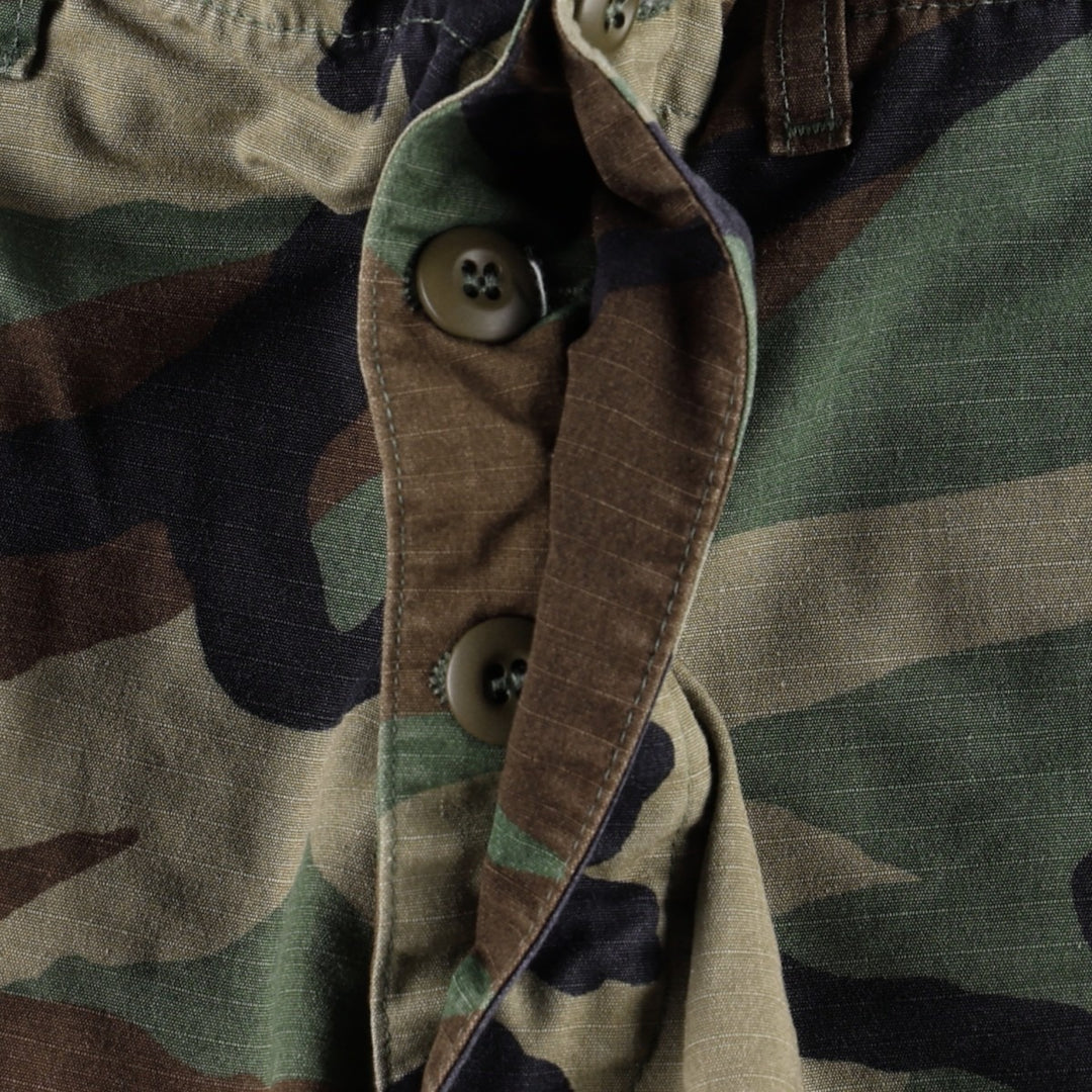 2000'S US Military Issue Woodland Camo Ripstop Military Cargo Pants Combat Pants Made in USA MEDIUM-REGULAR Nylon Khaki type Vintage Second Hand