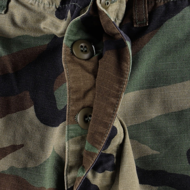 2000'S US Military Issue Woodland Camo Ripstop Military Cargo Pants Combat Pants Made in USA MEDIUM-REGULAR Nylon Khaki type Vintage Second Hand