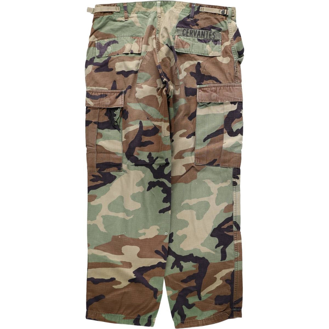 1990'S US Military Issue Camouflage Pattern Ripstop Military Cargo Pants Combat Pants MEDIUM-SHORT Men's W36 (approx.) unclear Khaki type Vintage Second Hand