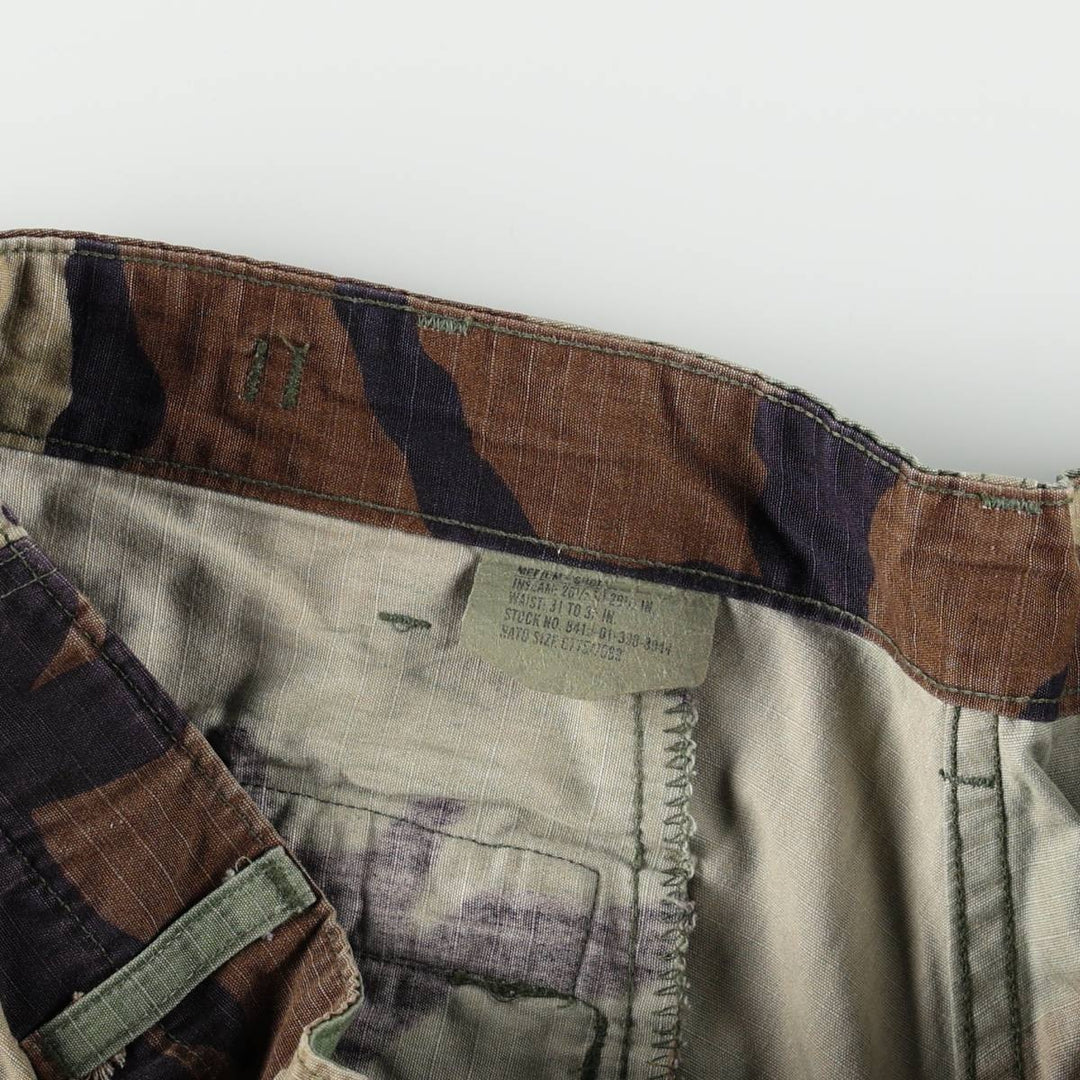 1990'S US Military Issue Camouflage Pattern Ripstop Military Cargo Pants Combat Pants MEDIUM-SHORT Men's W36 (approx.) unclear Khaki type Vintage Second Hand