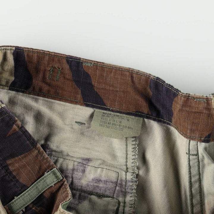 1990'S US Military Issue Camouflage Pattern Ripstop Military Cargo Pants Combat Pants MEDIUM-SHORT Men's W36 (approx.) unclear Khaki type Vintage Second Hand