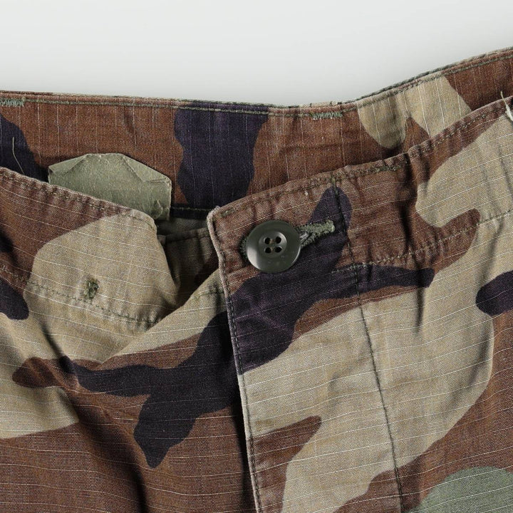 1990'S US Military Issue Camouflage Pattern Ripstop Military Cargo Pants Combat Pants MEDIUM-SHORT Men's W36 (approx.) unclear Khaki type Vintage Second Hand