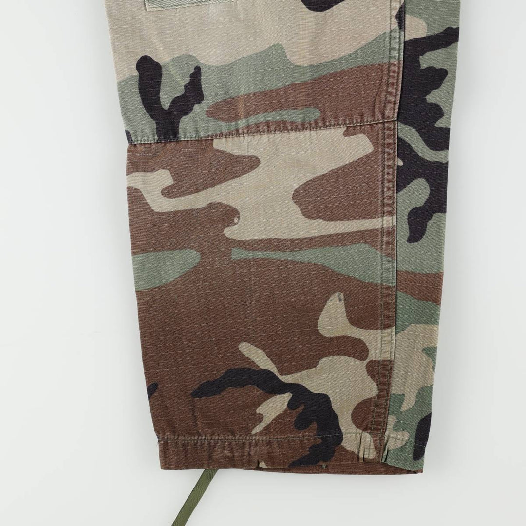 1990'S US Military Issue Camouflage Pattern Ripstop Military Cargo Pants Combat Pants MEDIUM-SHORT Men's W36 (approx.) unclear Khaki type Vintage Second Hand