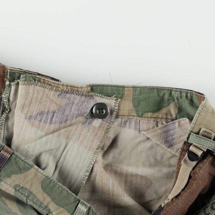 1990'S US Military Issue Camouflage Pattern Ripstop Military Cargo Pants Combat Pants MEDIUM-SHORT Men's W36 (approx.) unclear Khaki type Vintage Second Hand