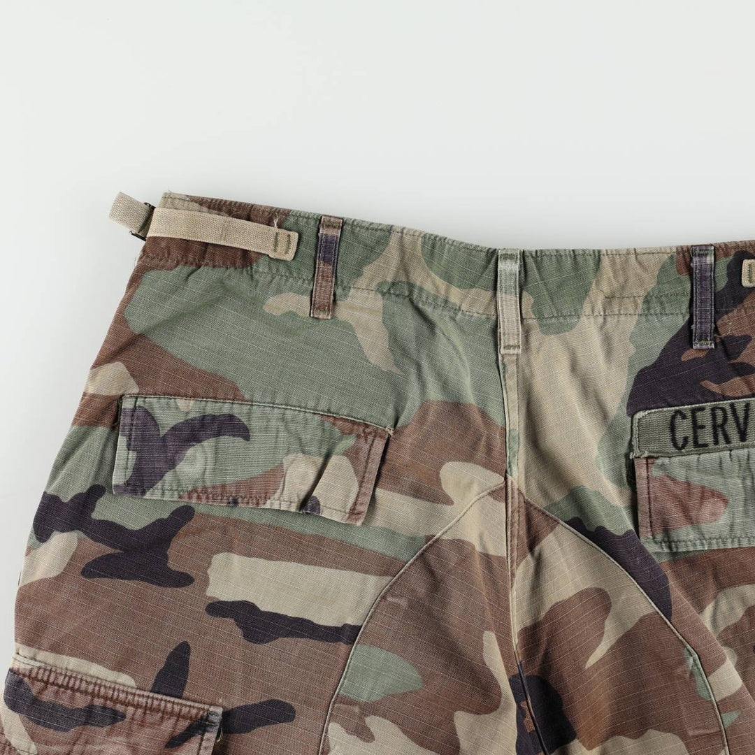 1990'S US Military Issue Camouflage Pattern Ripstop Military Cargo Pants Combat Pants MEDIUM-SHORT Men's W36 (approx.) unclear Khaki type Vintage Second Hand