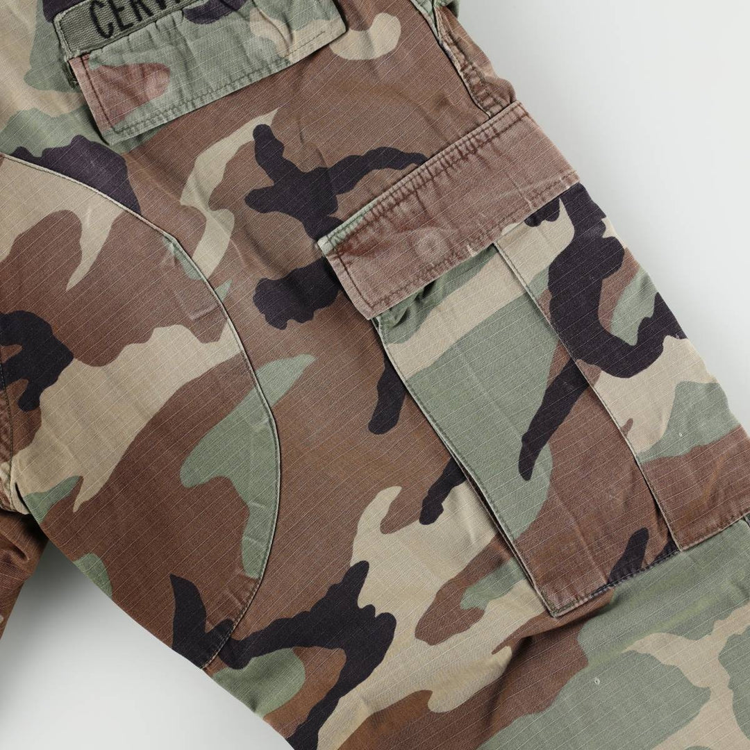 1990'S US Military Issue Camouflage Pattern Ripstop Military Cargo Pants Combat Pants MEDIUM-SHORT Men's W36 (approx.) unclear Khaki type Vintage Second Hand