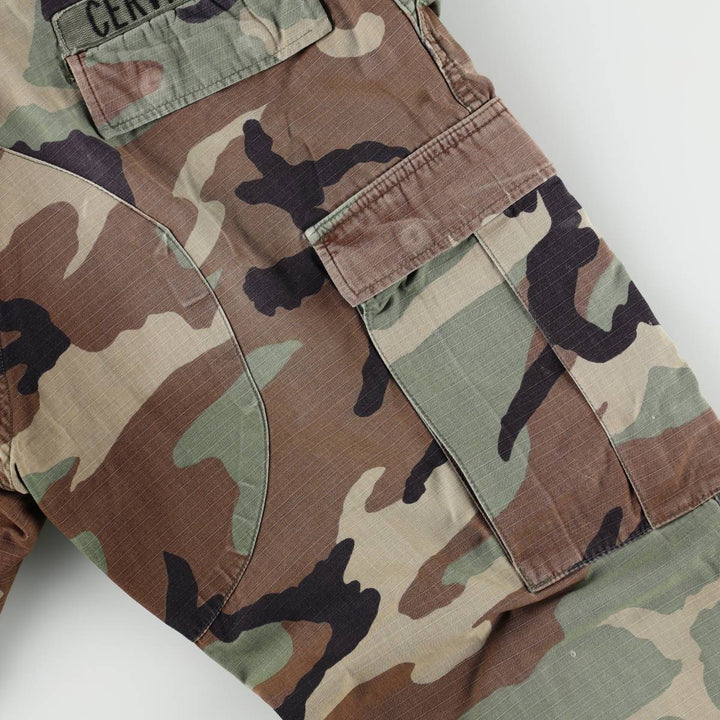 1990'S US Military Issue Camouflage Pattern Ripstop Military Cargo Pants Combat Pants MEDIUM-SHORT Men's W36 (approx.) unclear Khaki type Vintage Second Hand