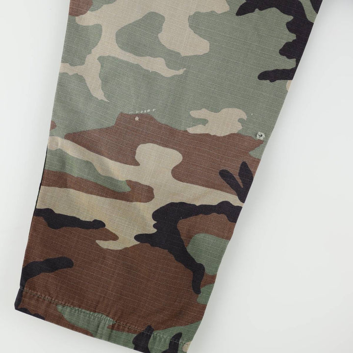 1990'S US Military Issue Camouflage Pattern Ripstop Military Cargo Pants Combat Pants MEDIUM-SHORT Men's W36 (approx.) unclear Khaki type Vintage Second Hand