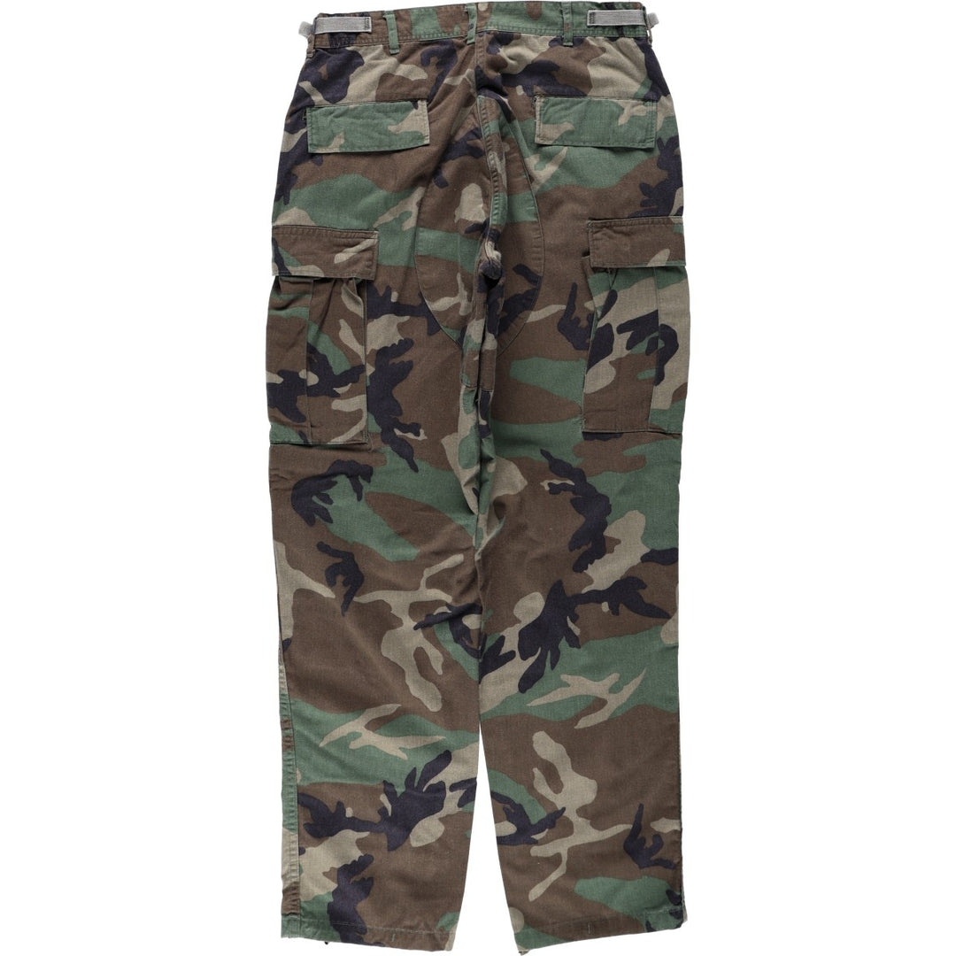Authentic 1980'S US Military Camouflage Woodland Camo Cargo Pants, Combat Pants, Made in USA, Medium-Long, Men's, Size W33 cotton Khaki type Vintage Second Hand