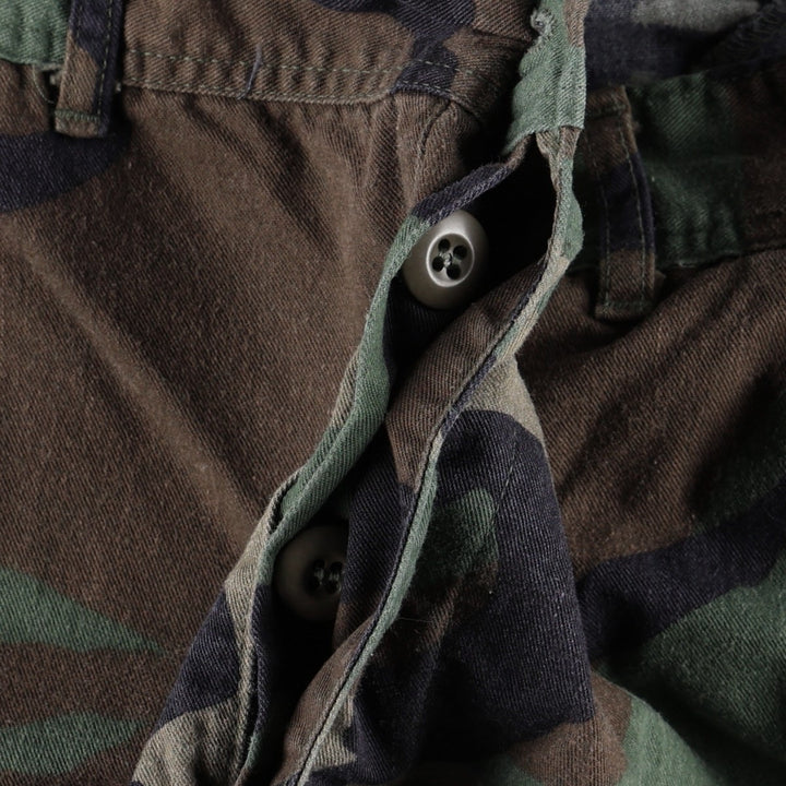 Authentic 1980'S US Military Camouflage Woodland Camo Cargo Pants, Combat Pants, Made in USA, Medium-Long, Men's, Size W33 cotton Khaki type Vintage Second Hand