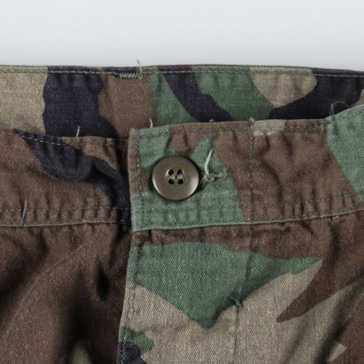 Authentic 1980'S US Military Camouflage Woodland Camo Cargo Pants, Combat Pants, Made in USA, Medium-Long, Men's, Size W33 cotton Khaki type Vintage Second Hand