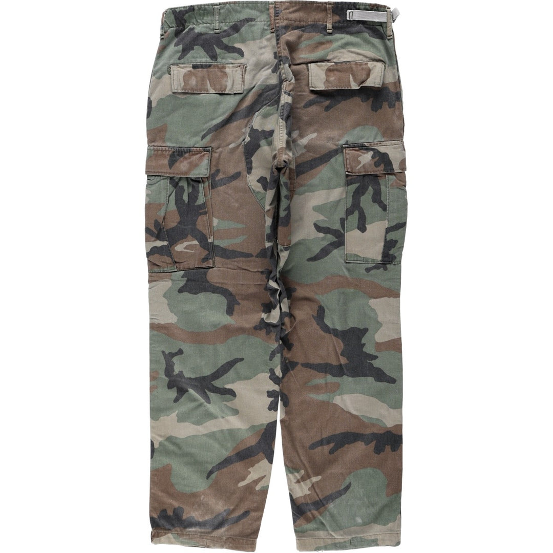 US military camouflage pattern woodland camo military cargo pants combat pants men's size W36 equivalent unclear Khaki type Vintage Second Hand