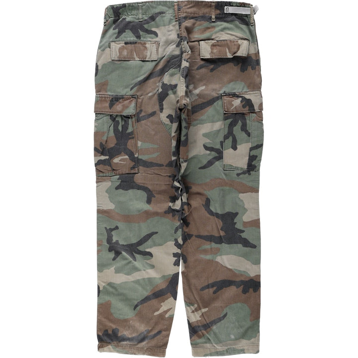 US military camouflage pattern woodland camo military cargo pants combat pants men's size W36 equivalent unclear Khaki type Vintage Second Hand