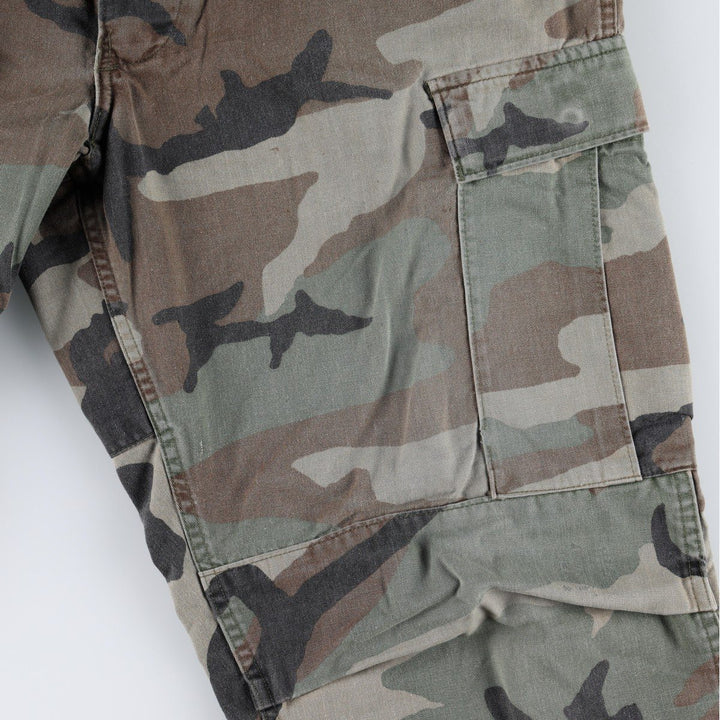 US military camouflage pattern woodland camo military cargo pants combat pants men's size W36 equivalent unclear Khaki type Vintage Second Hand