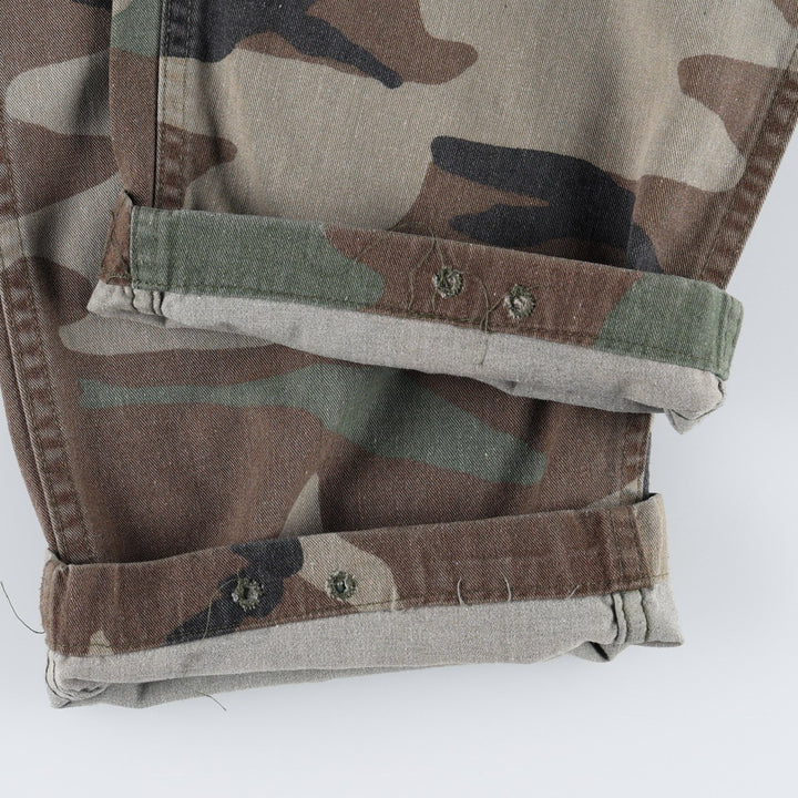 US military camouflage pattern woodland camo military cargo pants combat pants men's size W36 equivalent unclear Khaki type Vintage Second Hand