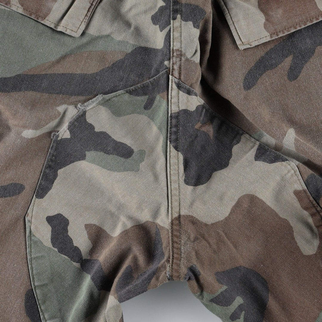 US military camouflage pattern woodland camo military cargo pants combat pants men's size W36 equivalent unclear Khaki type Vintage Second Hand
