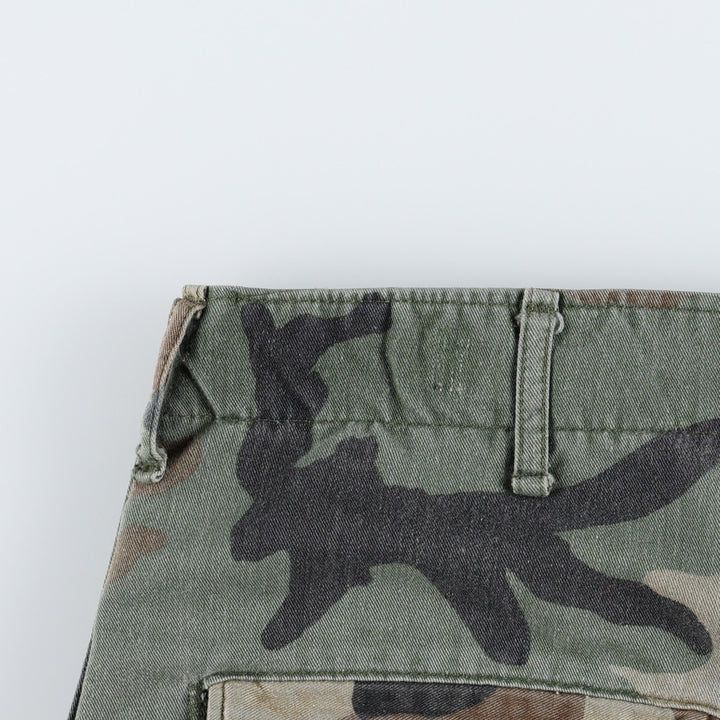 US military camouflage pattern woodland camo military cargo pants combat pants men's size W36 equivalent unclear Khaki type Vintage Second Hand