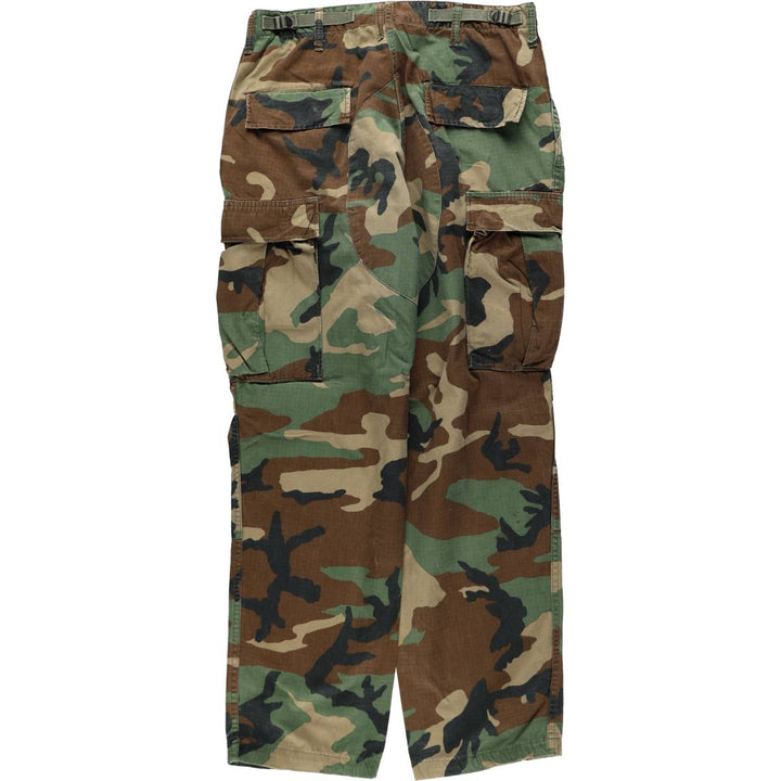 1980'S US Military Issue Camouflage Pattern Ripstop Military Cargo Pants, Medium-Regular, Men's W34 (approx.), Vintage cotton Khaki type Vintage Second Hand