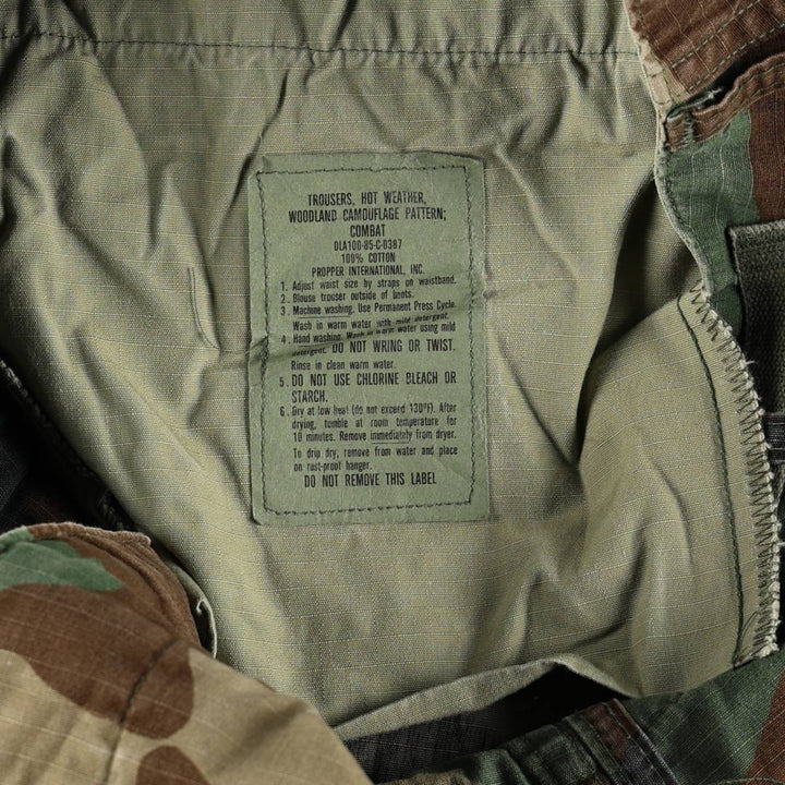 1980'S US Military Issue Camouflage Pattern Ripstop Military Cargo Pants, Medium-Regular, Men's W34 (approx.), Vintage cotton Khaki type Vintage Second Hand
