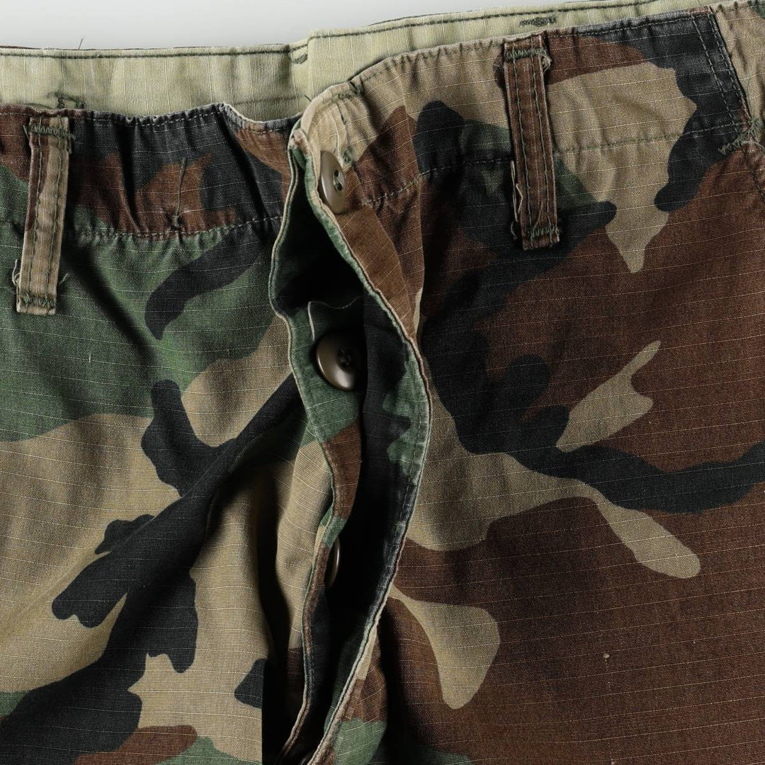 1980'S US Military Issue Camouflage Pattern Ripstop Military Cargo Pants, Medium-Regular, Men's W34 (approx.), Vintage cotton Khaki type Vintage Second Hand