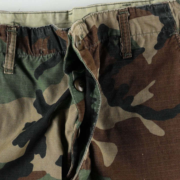 1980'S US Military Issue Camouflage Pattern Ripstop Military Cargo Pants, Medium-Regular, Men's W34 (approx.), Vintage cotton Khaki type Vintage Second Hand