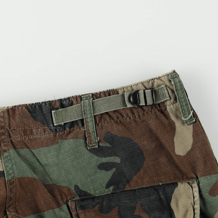 1980'S US Military Issue Camouflage Pattern Ripstop Military Cargo Pants, Medium-Regular, Men's W34 (approx.), Vintage cotton Khaki type Vintage Second Hand