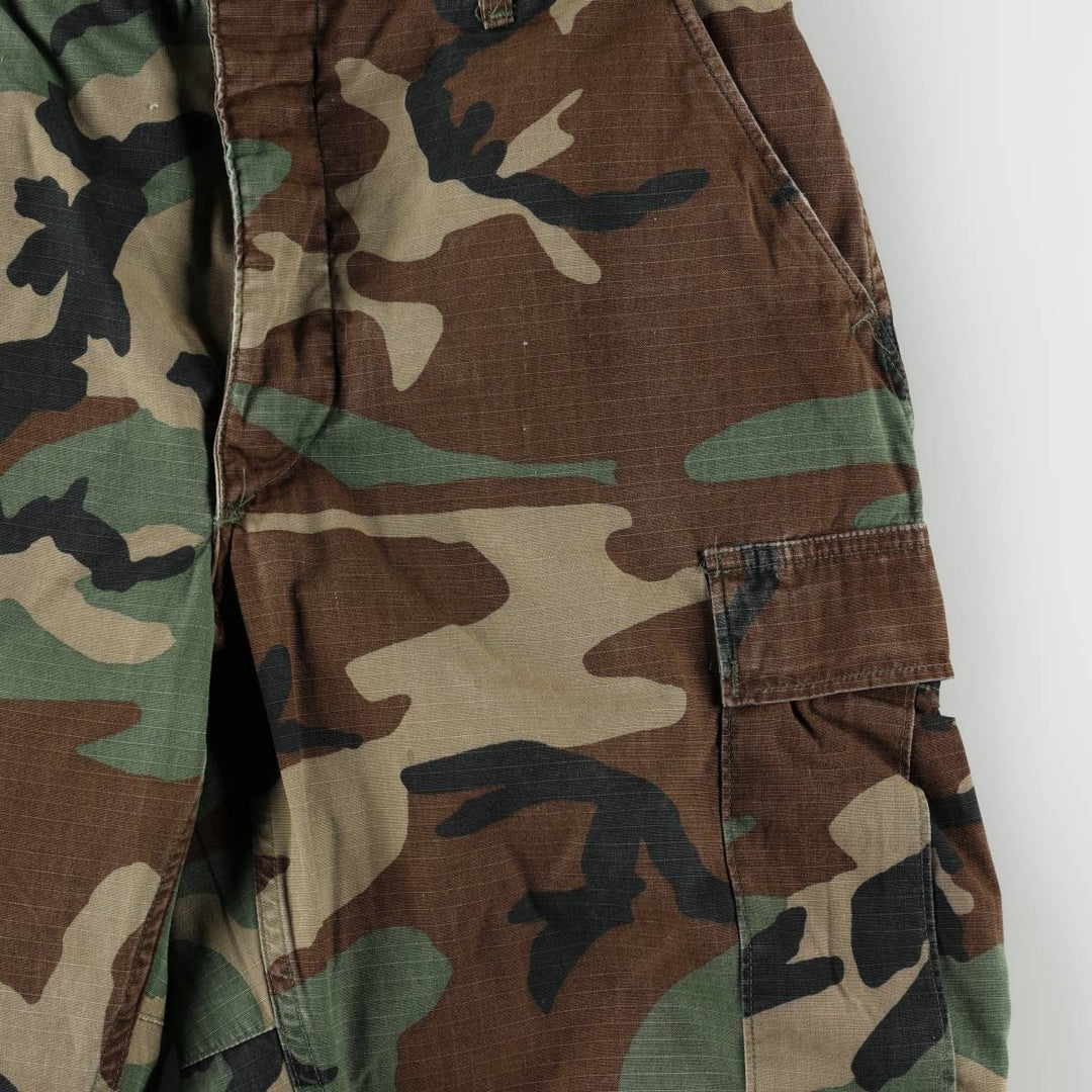 1980'S US Military Issue Camouflage Pattern Ripstop Military Cargo Pants, Medium-Regular, Men's W34 (approx.), Vintage cotton Khaki type Vintage Second Hand