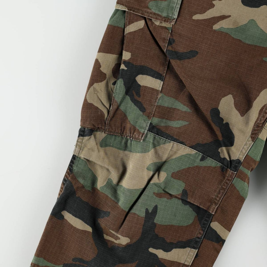 1980'S US Military Issue Camouflage Pattern Ripstop Military Cargo Pants, Medium-Regular, Men's W34 (approx.), Vintage cotton Khaki type Vintage Second Hand