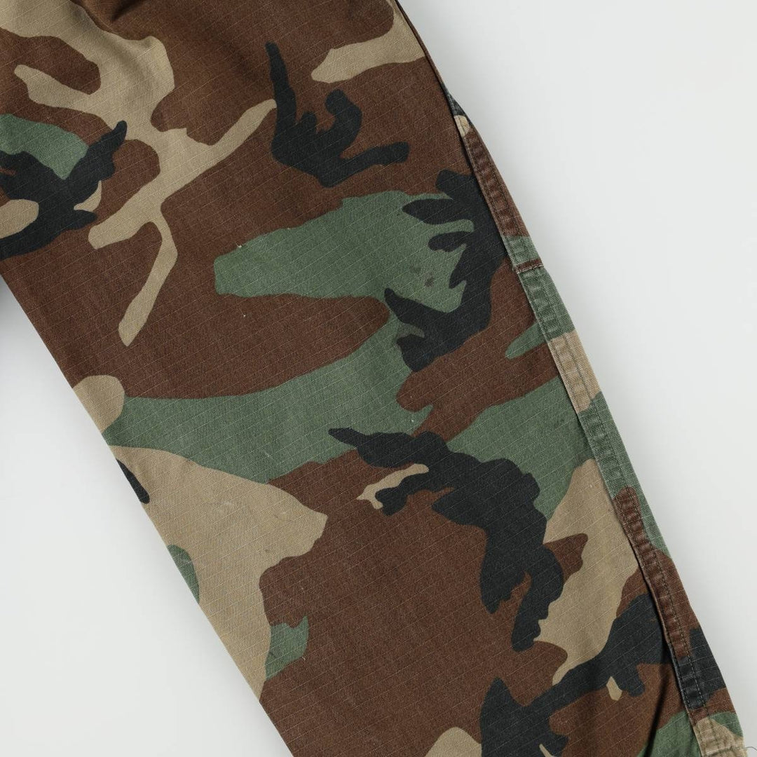 1980'S US Military Issue Camouflage Pattern Ripstop Military Cargo Pants, Medium-Regular, Men's W34 (approx.), Vintage cotton Khaki type Vintage Second Hand
