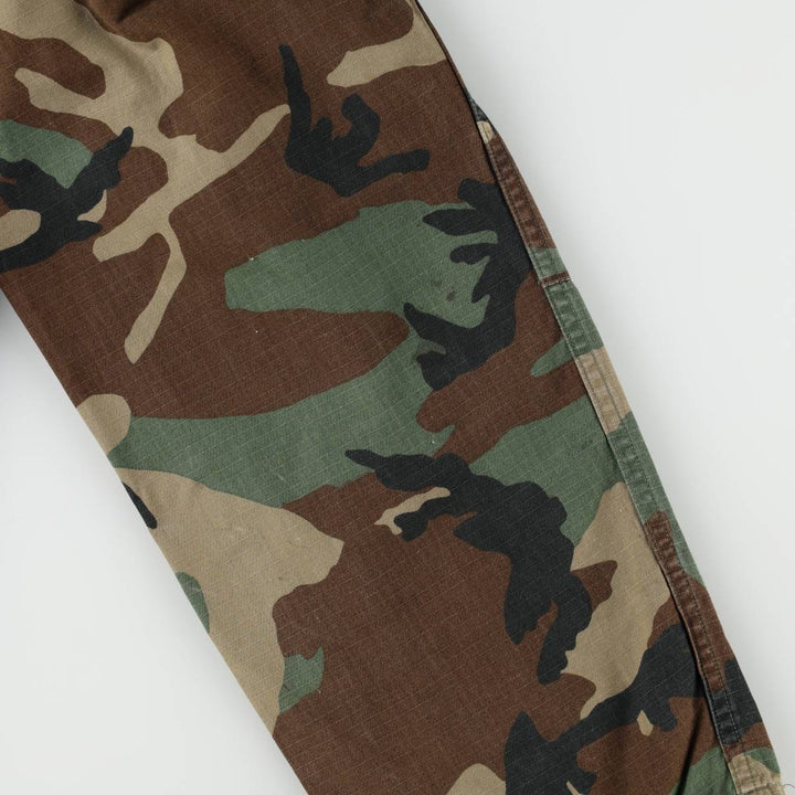 1980'S US Military Issue Camouflage Pattern Ripstop Military Cargo Pants, Medium-Regular, Men's W34 (approx.), Vintage cotton Khaki type Vintage Second Hand