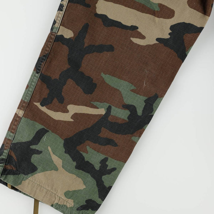 1980'S US Military Issue Camouflage Pattern Ripstop Military Cargo Pants, Medium-Regular, Men's W34 (approx.), Vintage cotton Khaki type Vintage Second Hand