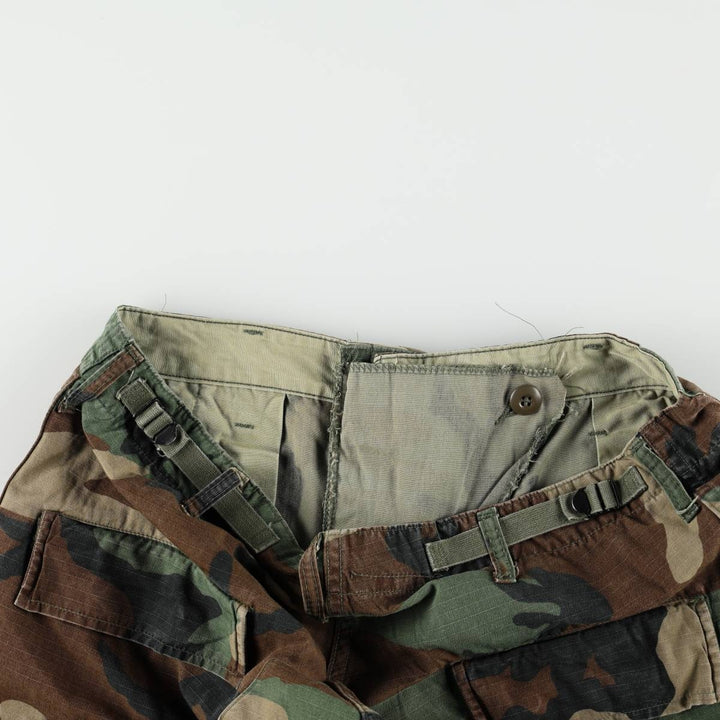 1980'S US Military Issue Camouflage Pattern Ripstop Military Cargo Pants, Medium-Regular, Men's W34 (approx.), Vintage cotton Khaki type Vintage Second Hand