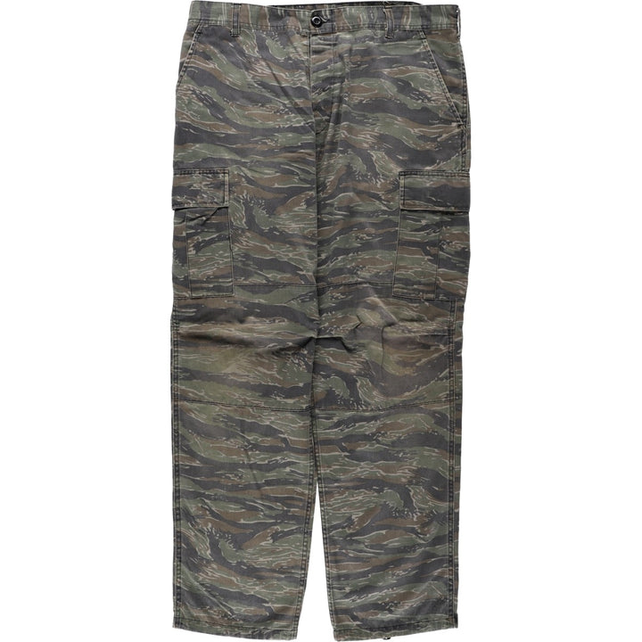 ROTHCO (civilian brand) camouflage pattern tiger stripe camo military cargo pants, men's size W37 (approx.) cotton Khaki type Vintage Second Hand