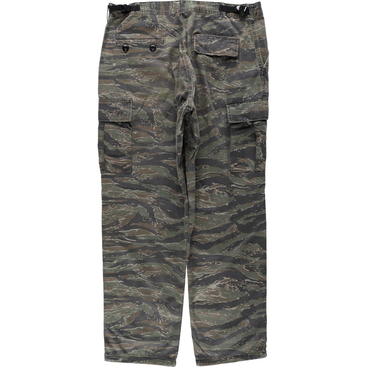 ROTHCO (civilian brand) camouflage pattern tiger stripe camo military cargo pants, men's size W37 (approx.) cotton Khaki type Vintage Second Hand