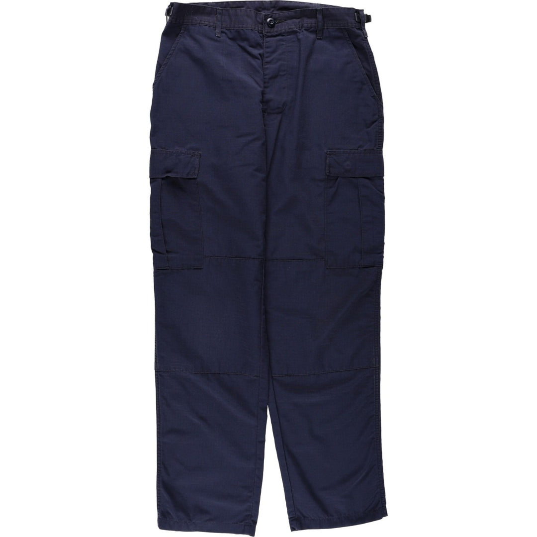 Genuine US military surplus ripstop military cargo pants, medium-long, men's size W34 equivalent. Nylon navy blue type Vintage Second Hand