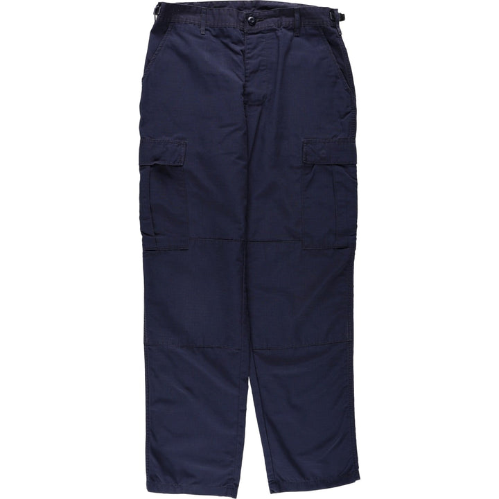 Genuine US military surplus ripstop military cargo pants, medium-long, men's size W34 equivalent. Nylon navy blue type Vintage Second Hand