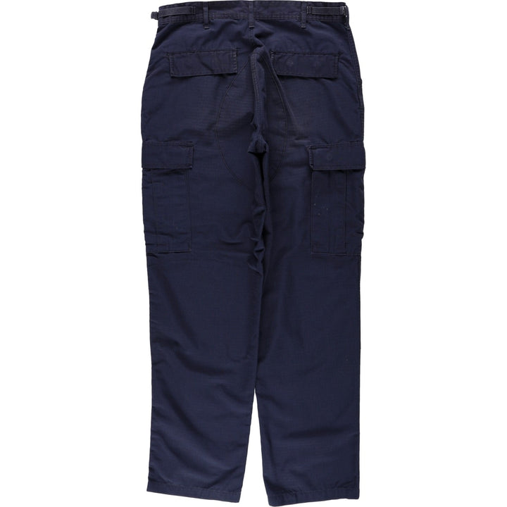Genuine US military surplus ripstop military cargo pants, medium-long, men's size W34 equivalent. Nylon navy blue type Vintage Second Hand