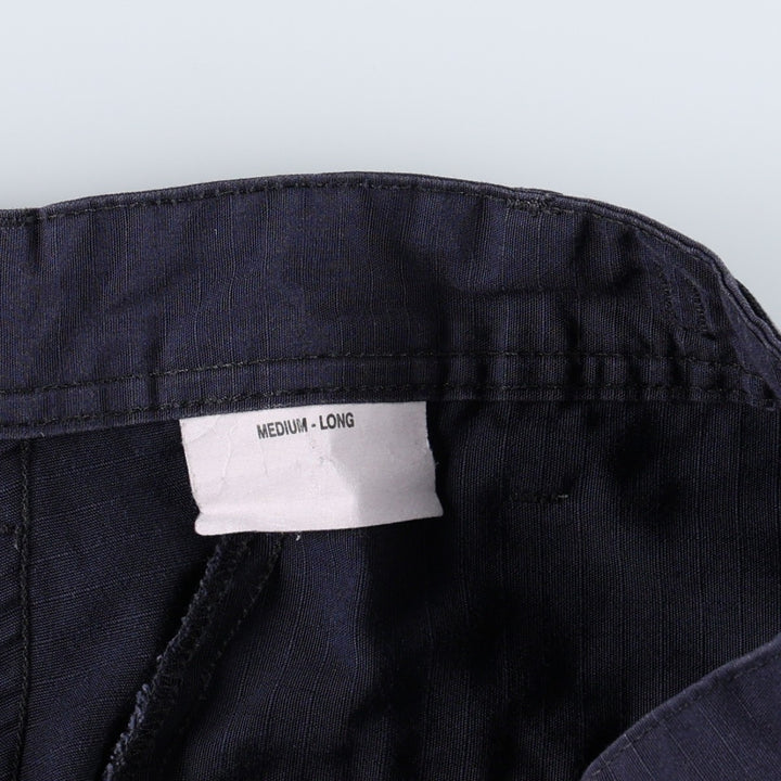 Genuine US military surplus ripstop military cargo pants, medium-long, men's size W34 equivalent. Nylon navy blue type Vintage Second Hand