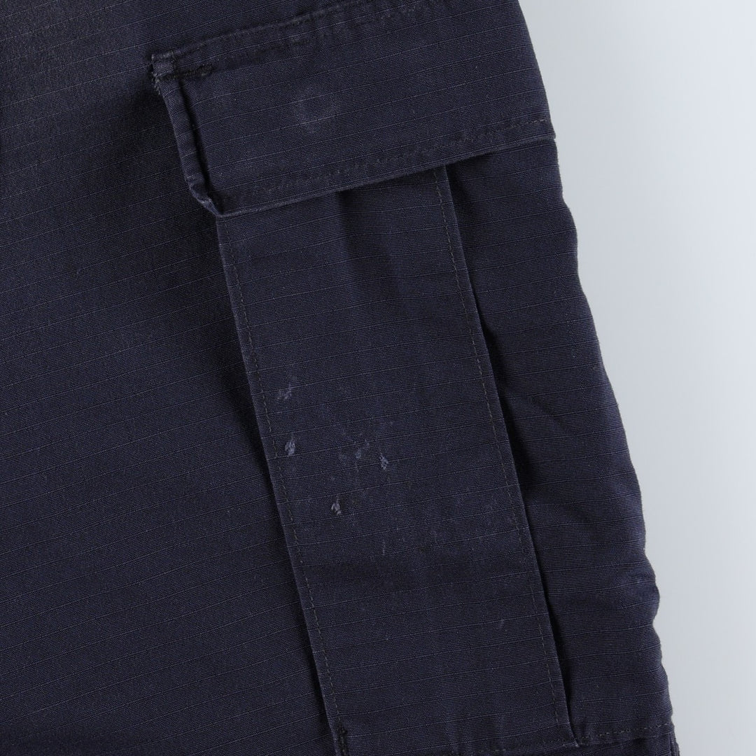 Genuine US military surplus ripstop military cargo pants, medium-long, men's size W34 equivalent. Nylon navy blue type Vintage Second Hand